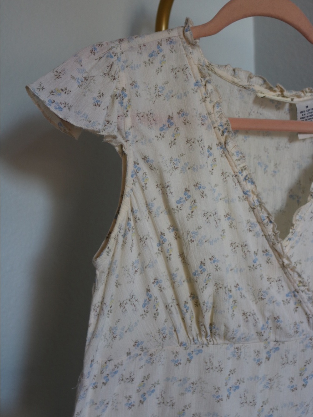 Cherokee Vintage Floral Cotton Dress Medium Cottagecore Prairie Fairy - Picture 4 of 10